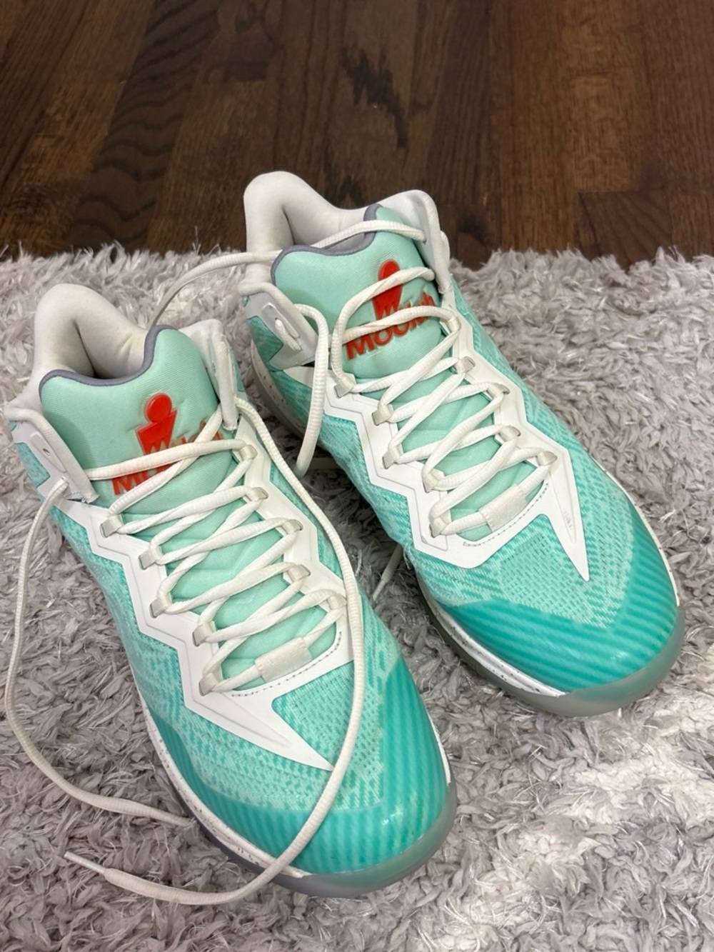 Moolah Mint Green Basketball Shoes with White Accents